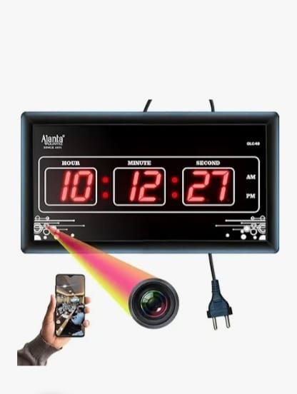 SellRider Smart Digital 4K Full HD WiFi Spy Camera Wall Clock (Hidden Camera, Night Vision)