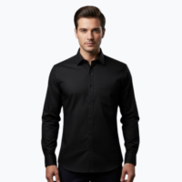 Premium Black Solid Formal Shirt for Men with Chest Pocket