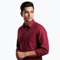 Premium Maroon Cotton Casual Shirt for Men with Pocket