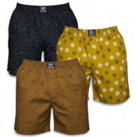 JCC Premium Cotton Printed Boxers for Men | Combo Pack (Pack of 3) | Side Pockets & Right Zipper Pocket
