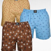 JCC Premium Cotton Printed Boxers for Men | Combo Pack (Pack of 3) | Side Pockets & Right Zipper Pocket