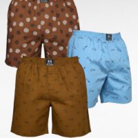 JCC Premium Cotton Printed Boxers for Men | Combo Pack (Pack of 3) | Side Pockets & Right Zipper Pocket